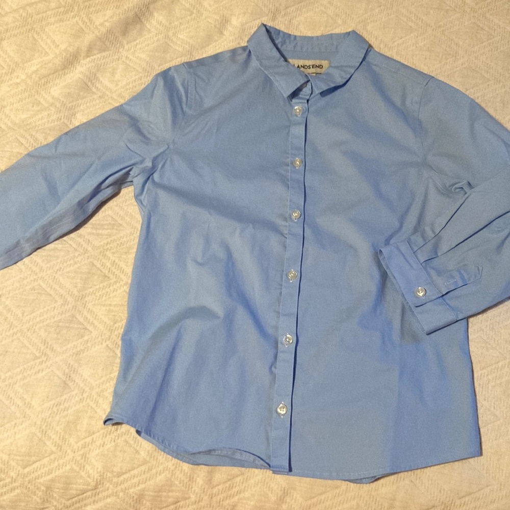 Lands End stretch shirt. 3/4 sleeve. Size 12 girls
